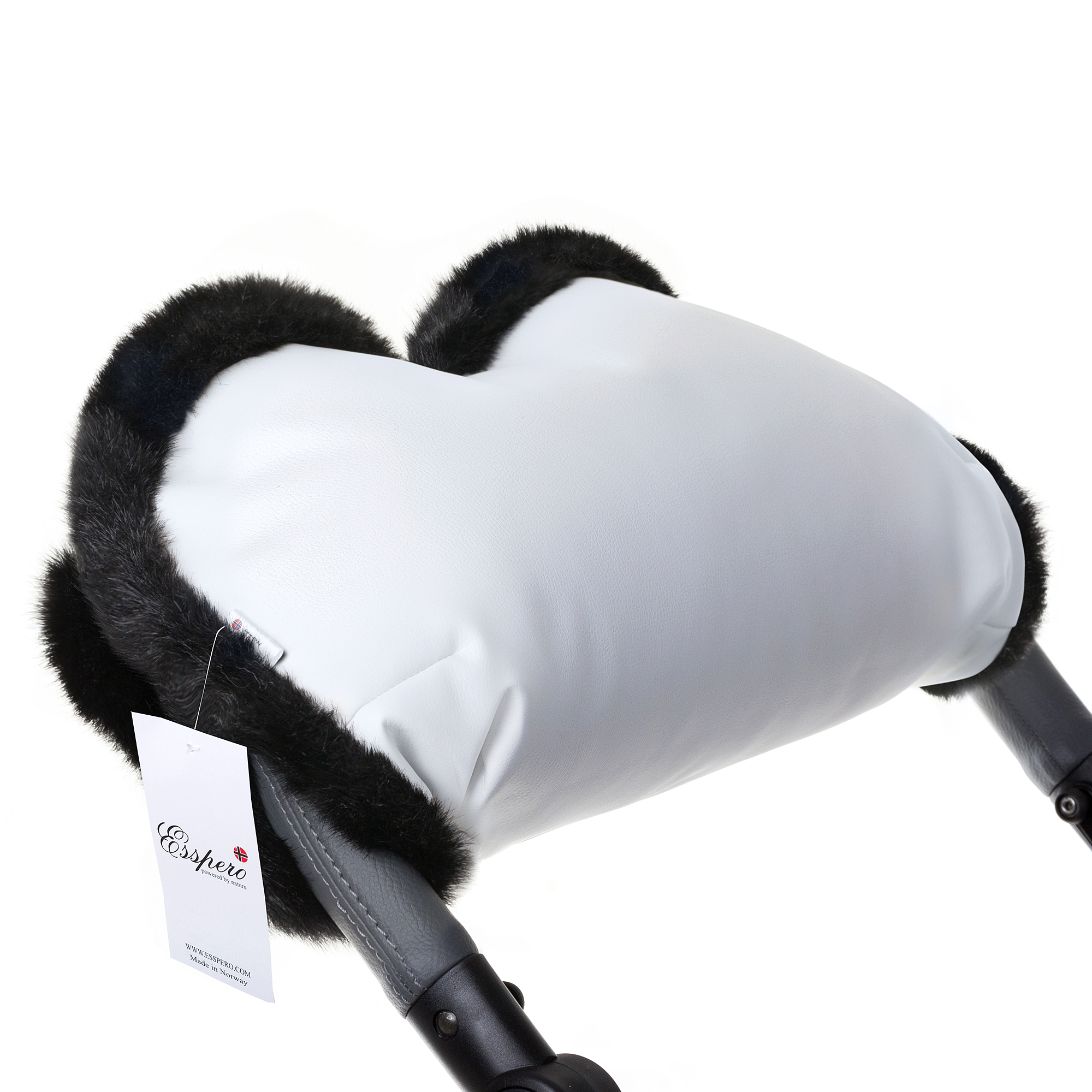 Муфта для рук на коляску Esspero LIT Leatherette (эко-кожа) (white/black)