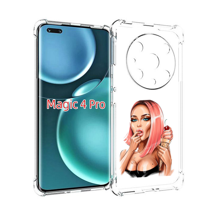 

Чехол MyPads Девушка-и-мороженое женский для Honor Magic4 Pro, Прозрачный, Tocco