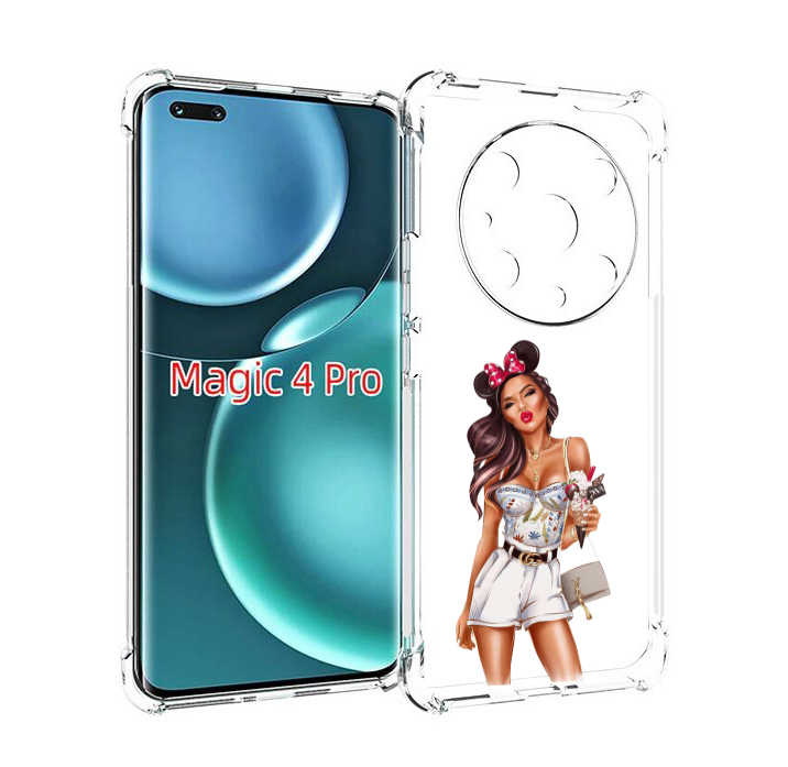 

Чехол MyPads Девушка-микки для Honor Magic4 Pro, Прозрачный, Tocco