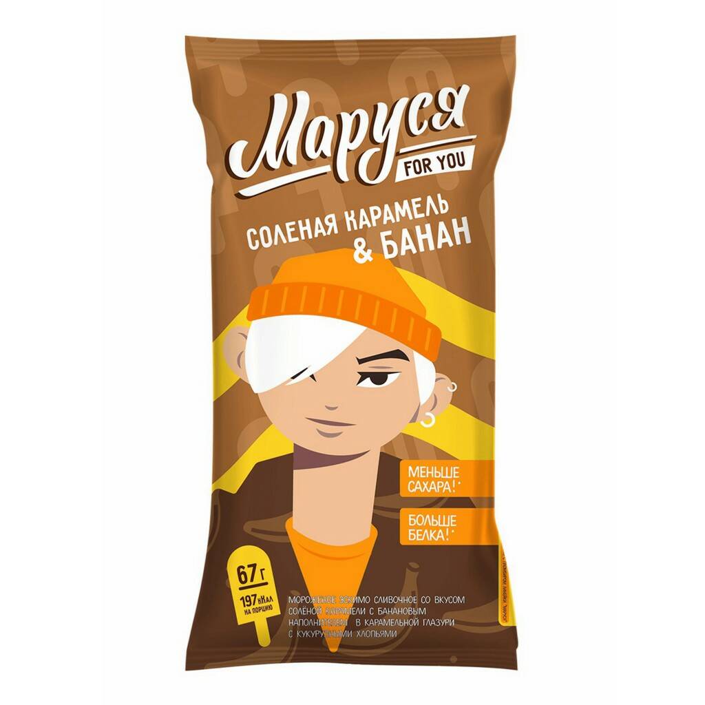 

Мороженое сливочное Маруся For you карамель-банан 67 г