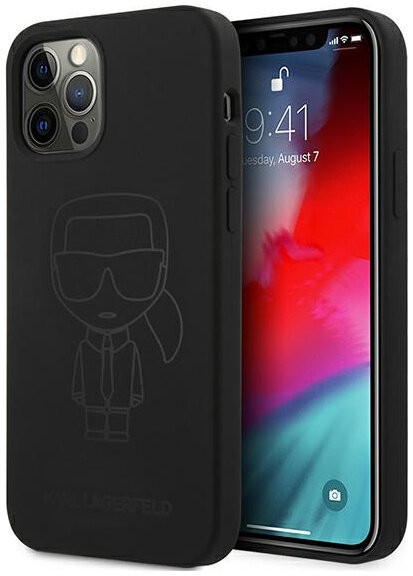 фото Чехол cg mobile karl lagerfeld liquid silicone ikonik outlines hard для iphone 12/12 pro