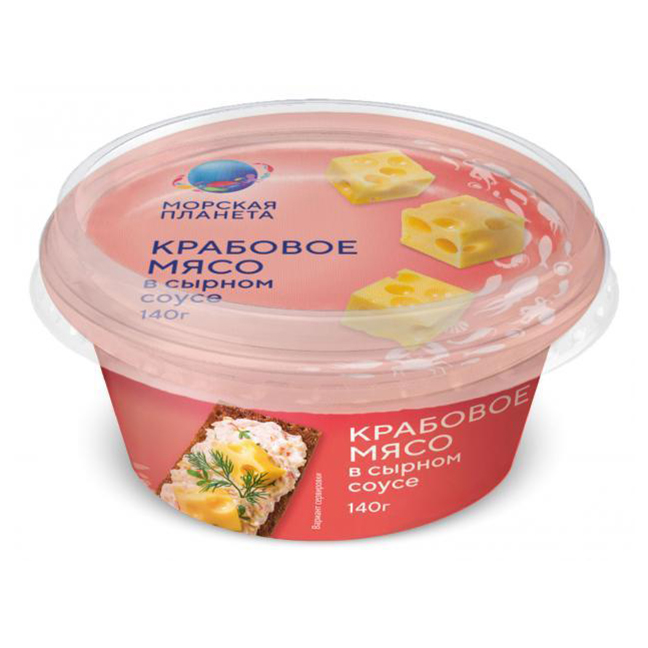 фото Крабовое мясо морская планета с сырном соусе 140 г