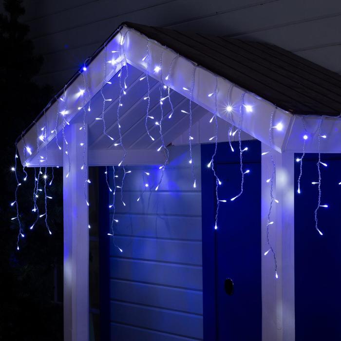 фото Гирлянда бахрома 4×0.6 м, ip44 180 led, свечение бело-синее, мигание, 220 в luazon lighting
