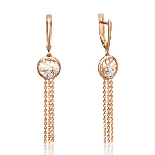 

Серьги из красного золота с фианитом PLATINA jewelry 02-4502-00-501-1110-38_0, 02-4502-00-501-1110-38_0