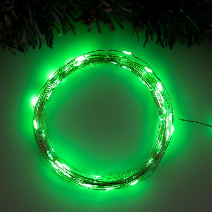 

Светодиодная нить Luazon Lighting Нить роса 10 м зеленый, Нить роса
