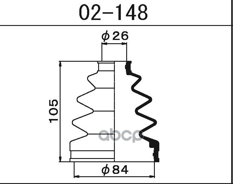 

MARUICHI 02-148 Пыльник шруса наружный FR NISSAN TEANA J32/PRESAGE U31 03-09/HYUNDAI CRETA