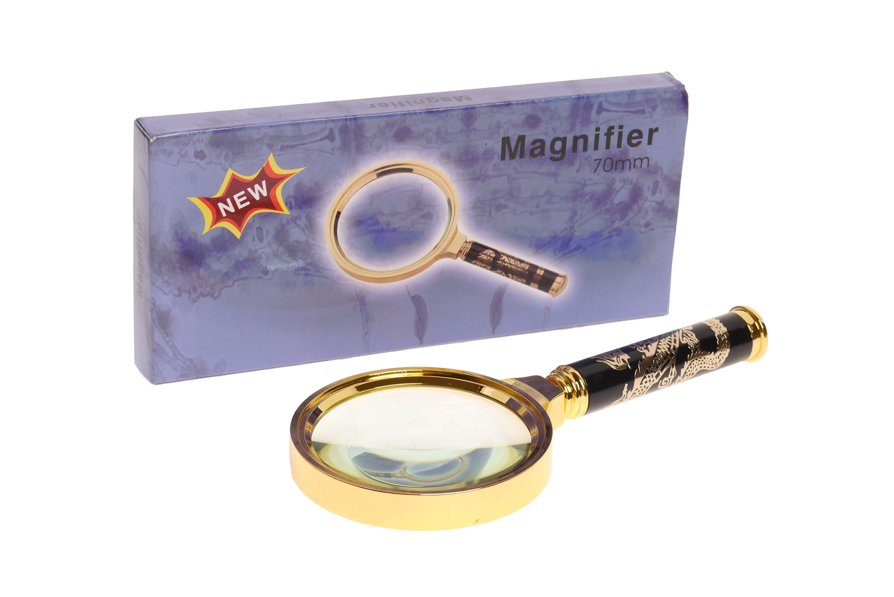 

Лупа 70мм металлическая оправа MAGNIFER MAGNIFER, Золотая;черная