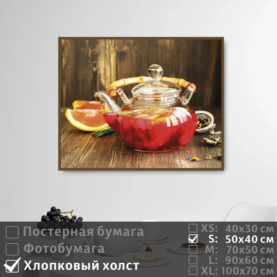 

Постер на холсте ПолиЦентр Фруктовый чай 50х40 см, ФруктовыйЧай