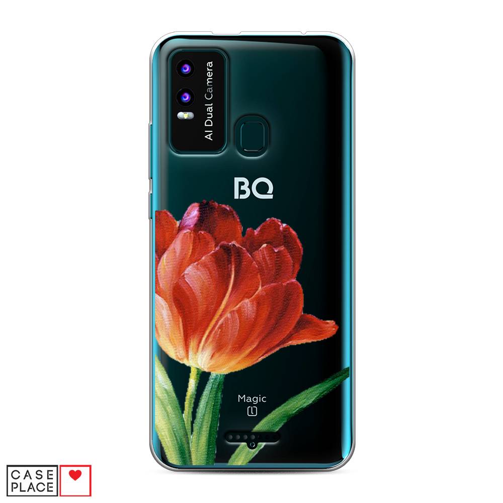 фото Чехол awog "красный тюльпан" для bq 6630l magic l