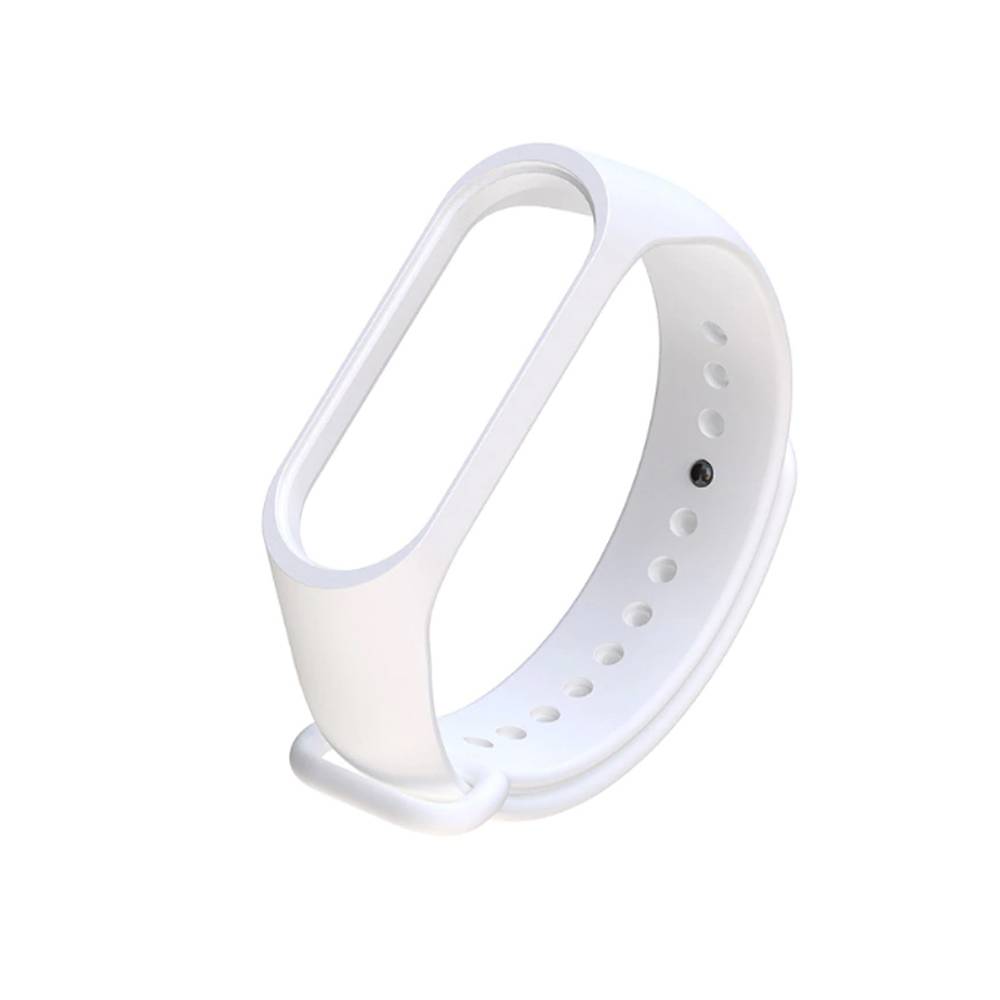 

Ремешок силиконовый для Xiaomi Mi Band 3/4 (14), белый, на кнопке