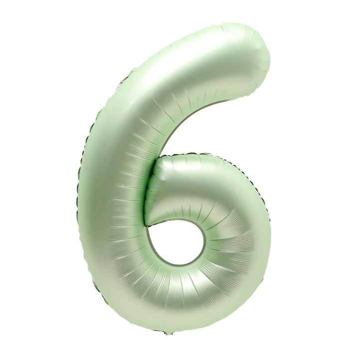 

Страна Карнавалия Шар фольгированный 40" "Цифра 6", салатовый металлик, Зеленый