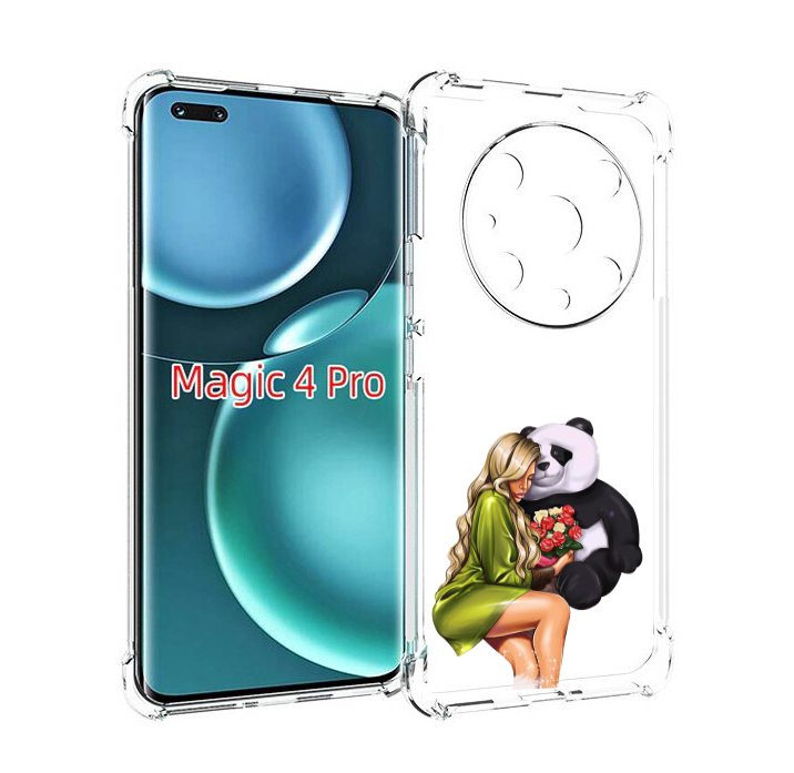 

Чехол MyPads Девушка-с-пандой-с-букетом женский для Honor Magic4 Pro, Прозрачный, Tocco