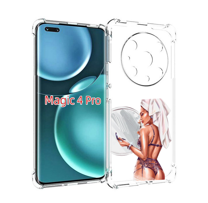 

Чехол MyPads Девушка-с-полотенцем женский для Honor Magic4 Pro, Прозрачный, Tocco