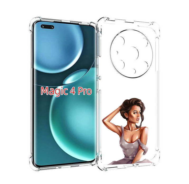 

Чехол MyPads Девушка-с-прической женский для Honor Magic4 Pro, Прозрачный, Tocco