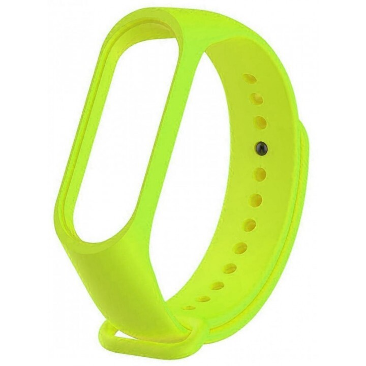 

Ремешок силиконовый для Xiaomi Mi Band 3/4 (24), лайм, на кнопке, Желтый;зеленый