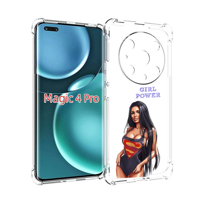 

Чехол MyPads Девушка-супермен женский для Honor Magic4 Pro, Прозрачный, Tocco
