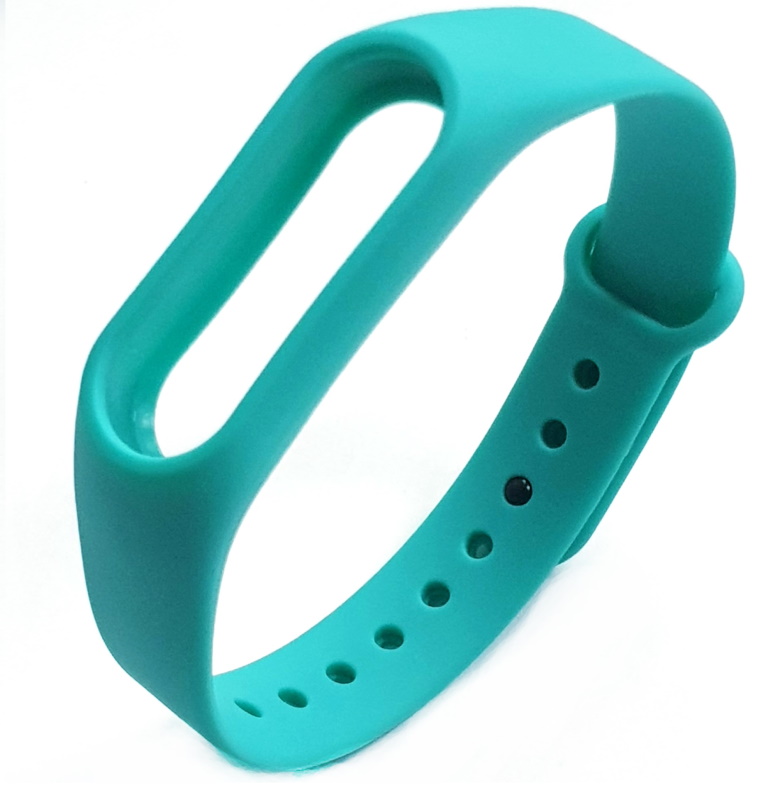

Ремешок силиконовый для Xiaomi Mi Band 3/4 (6), светло-бирюзовый, на кнопке