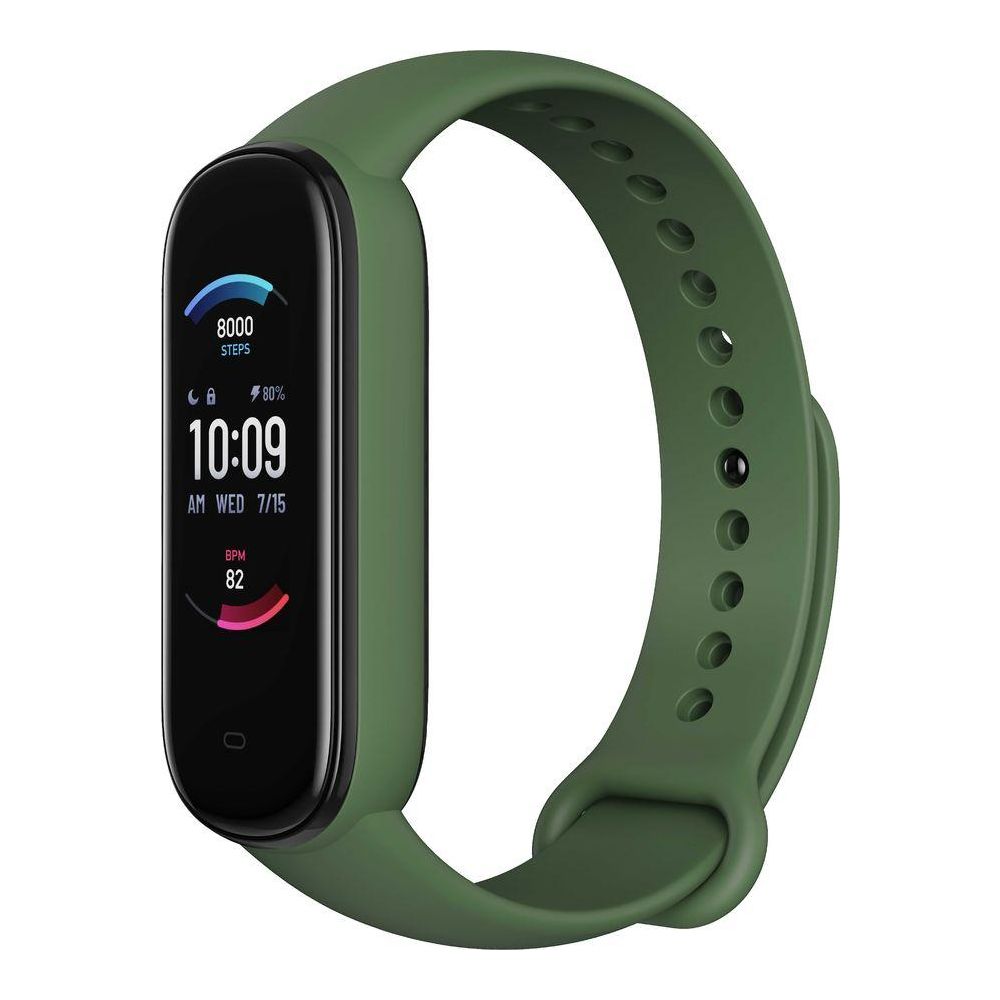

Ремешок силиконовый для Xiaomi Mi Band 3/4 (8), хаки, на кнопке