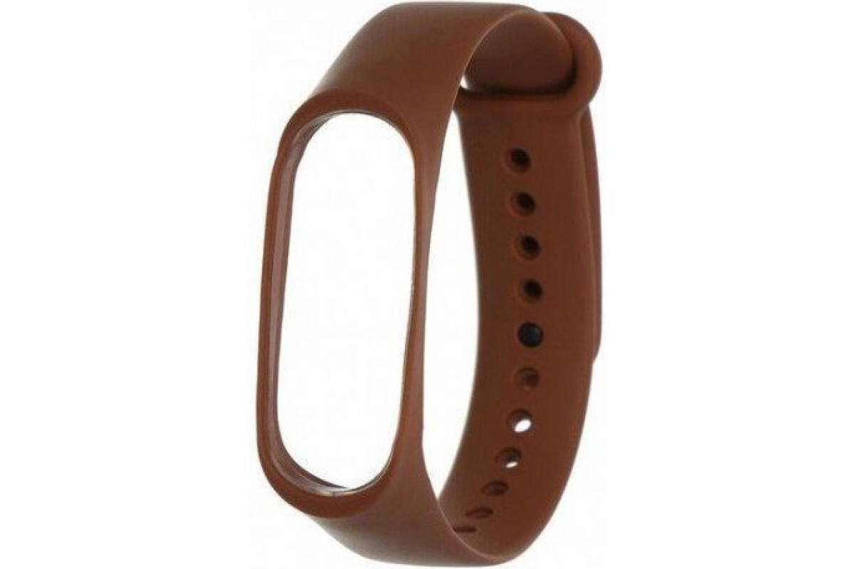 

Ремешок силиконовый для Xiaomi Mi Band 3/4 (9), коричневый, на кнопке