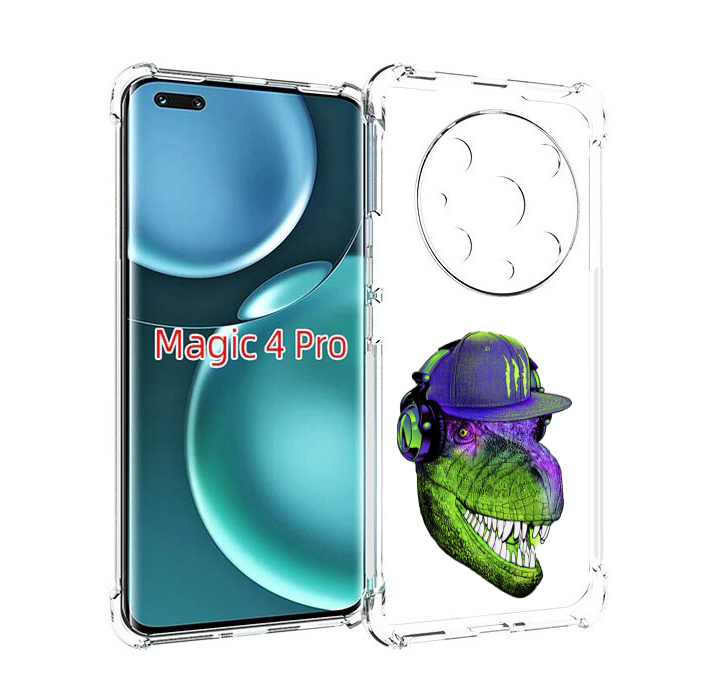 

Чехол MyPads Динозавр в кепке для Honor Magic4 Pro, Прозрачный, Tocco