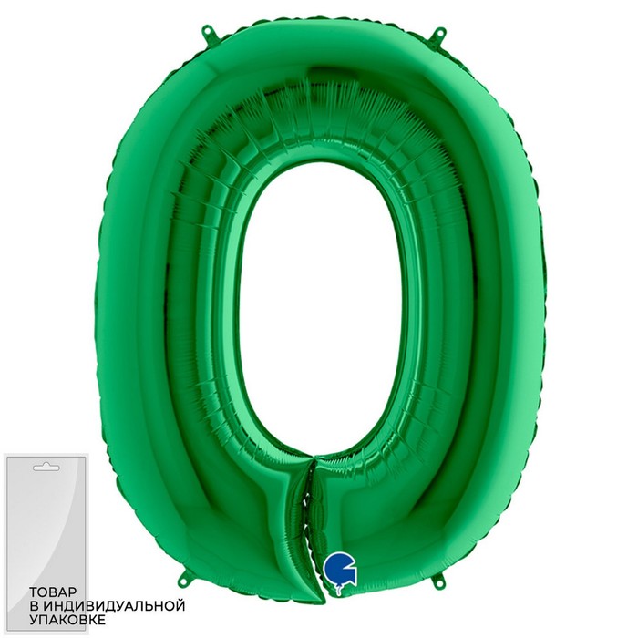 

Шар фольгированный 40" Цифра "0" цвет зеленый, инд. уп.