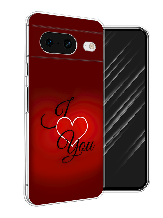 

Чехол Awog на Google Pixel 8 "I love you 3", Красный;бордовый;черный, 271550-6