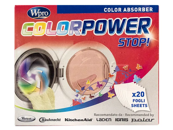 Салфетки для стирки Wpro цветных изделий Indesit упаковка 20шт