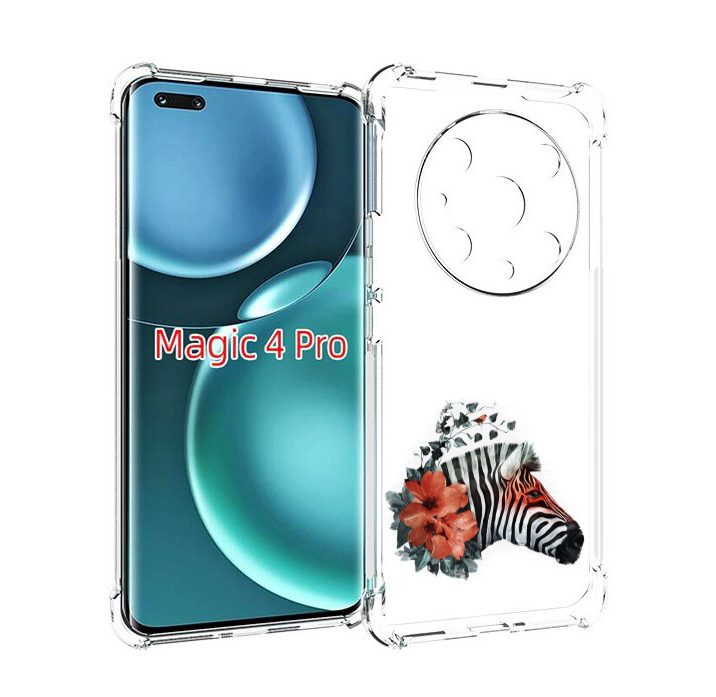 

Чехол MyPads Зебра с цветами для Honor Magic4 Pro, Прозрачный, Tocco