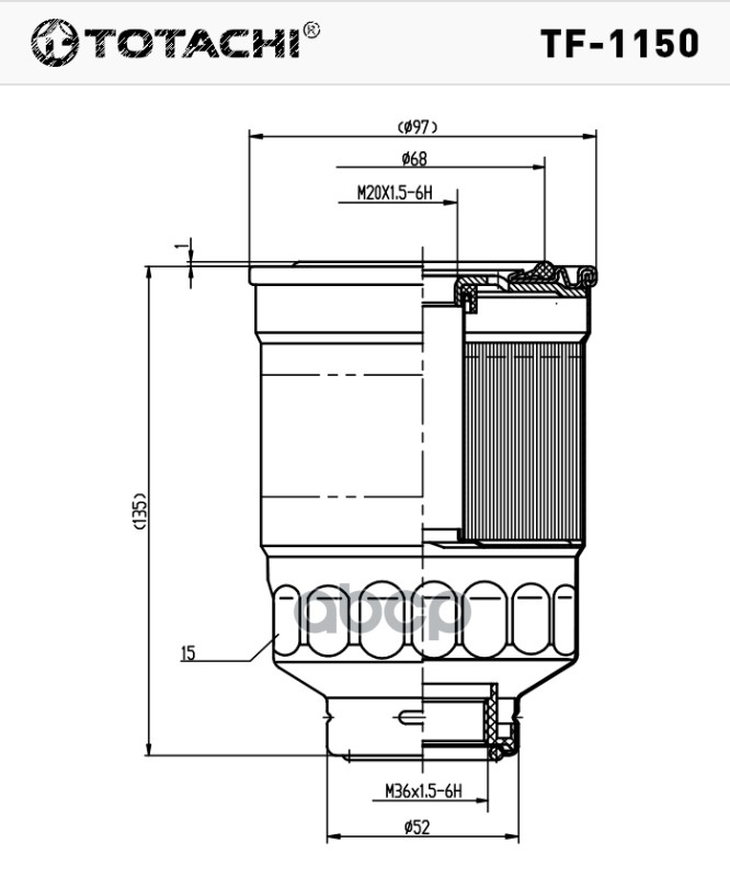 фото Фильтр топливный totachi tf-1150