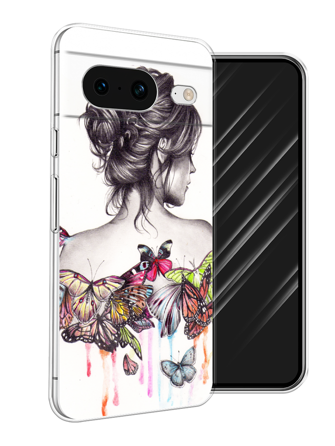 

Чехол Awog на Google Pixel 8 "Девушка с бабочками", Коричневый, 271550-10