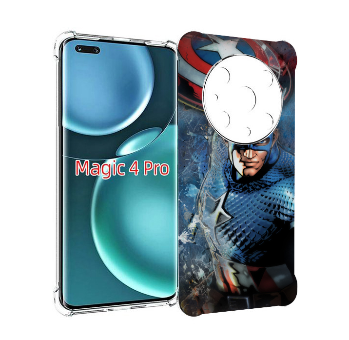 Чехол MyPads Комикс-капитан-Америка для Honor Magic4 Pro