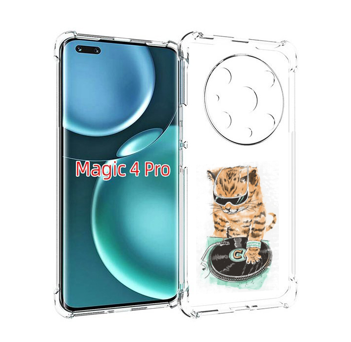 

Чехол MyPads Кот диджей для Honor Magic4 Pro, Прозрачный, Tocco