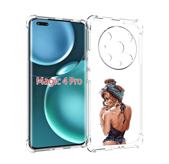 

Чехол MyPads Красивая-дама женский для Honor Magic4 Pro, Прозрачный, Tocco
