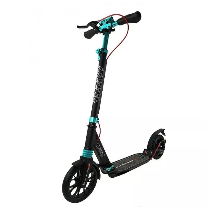 Самокат City Scooter Disk Brake MS-108 черно-бирюзовый