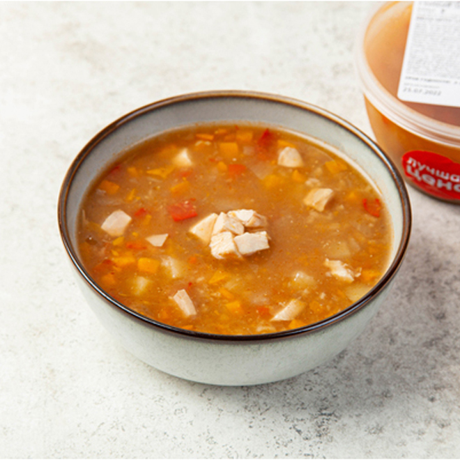 

Суп ВкусВилл рисовый с курицей Мастава 270 г