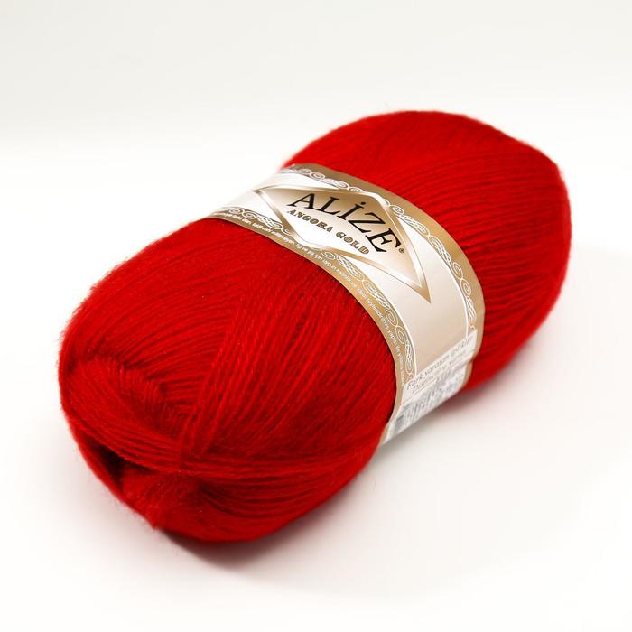 

Пряжа ALIZE "Angora Gold", 550 мх100 г, 106 красная, Красный