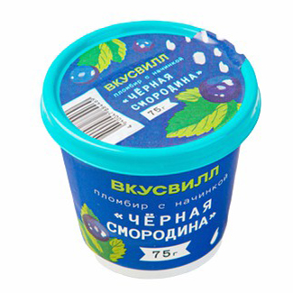 

Мороженое пломбир ВкусВилл черная смородина БЗМЖ 75 г