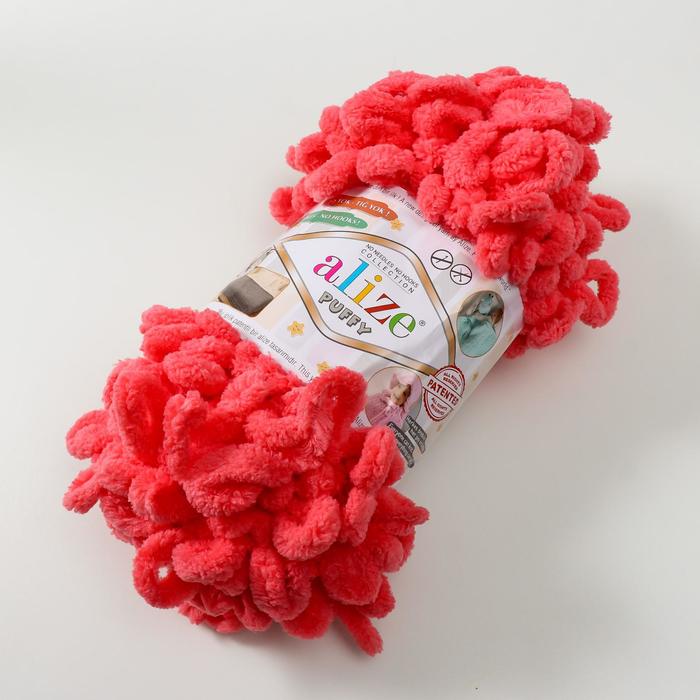 

Пряжа ALIZE "Puffy", 100% микрополиэстер, 9 мх100 г, 619 коралл, Красный