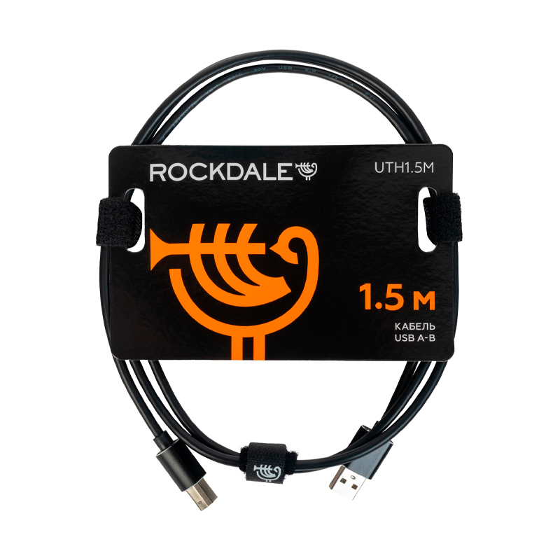 

Кабель Rockdale USB A - USB B вилка-вилка 1.5м () черный, UTH 1.5m