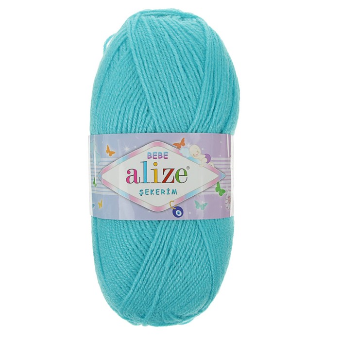 

Пряжа ALIZE "Sekerim Bebe", 100% акрил, 320 мх100 г, 287 бирюзовая, Бирюзовый
