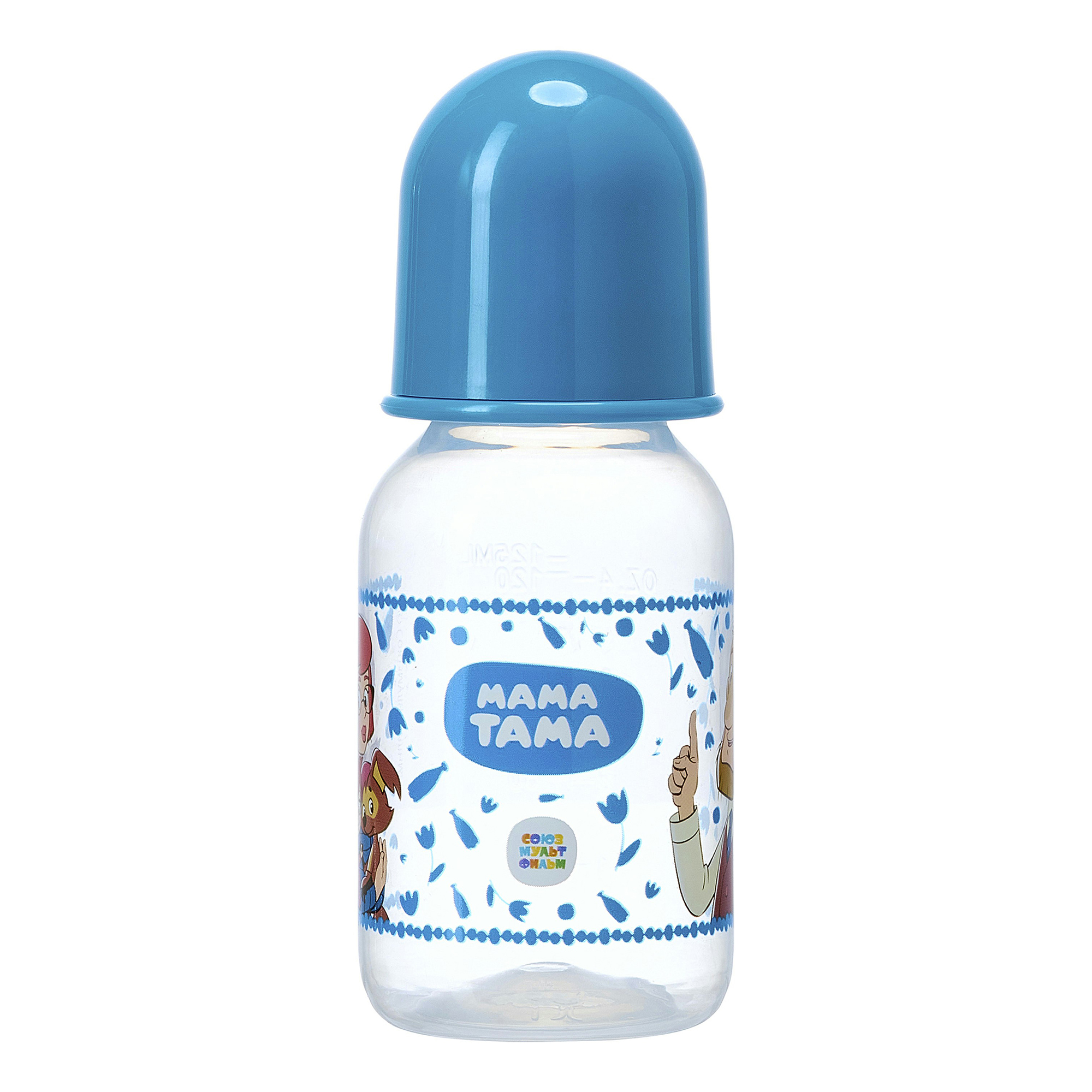 

Бутылочка Мама Тама с силиконовой соской медленный поток с 0 месяцев 125 мл, Прозрачный;синий