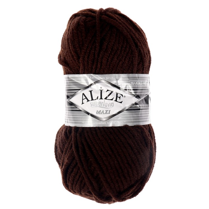 

Пряжа ALIZE "Superlana Maxi", 100 мх100 г, 26 коричневая, Коричневый