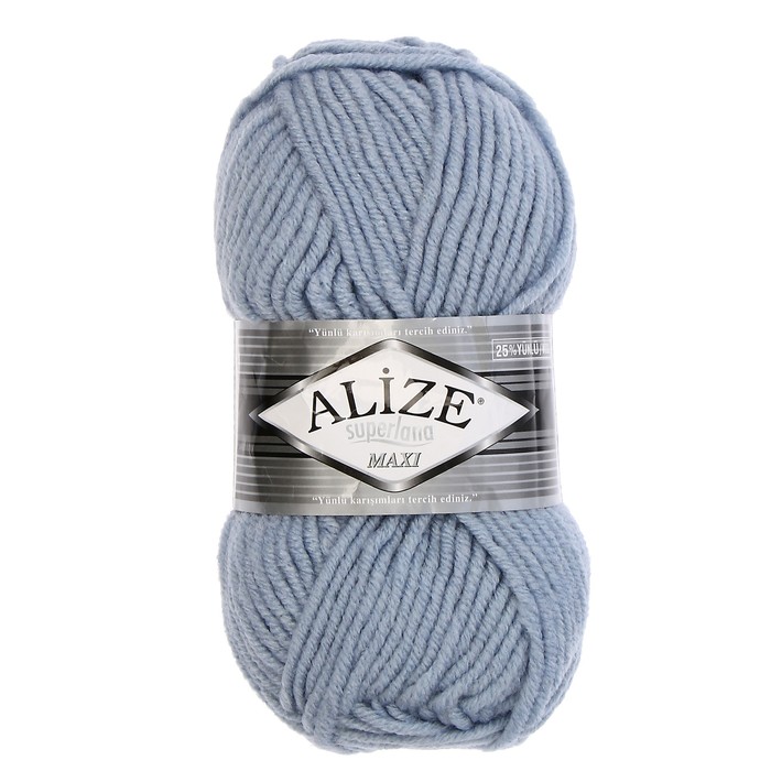 

Пряжа ALIZE "Superlana Maxi", 100 мх100 г, 480 светло-голубая, Голубой