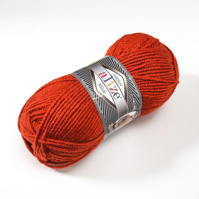 

Пряжа ALIZE "Superlana midi", 170 мх100 г, 36 керамика, Красный