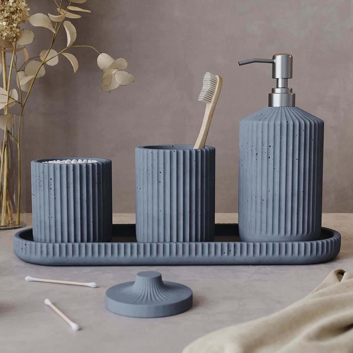 

Набор для ванной MUSKO Chloe 19 бетон графит матовый