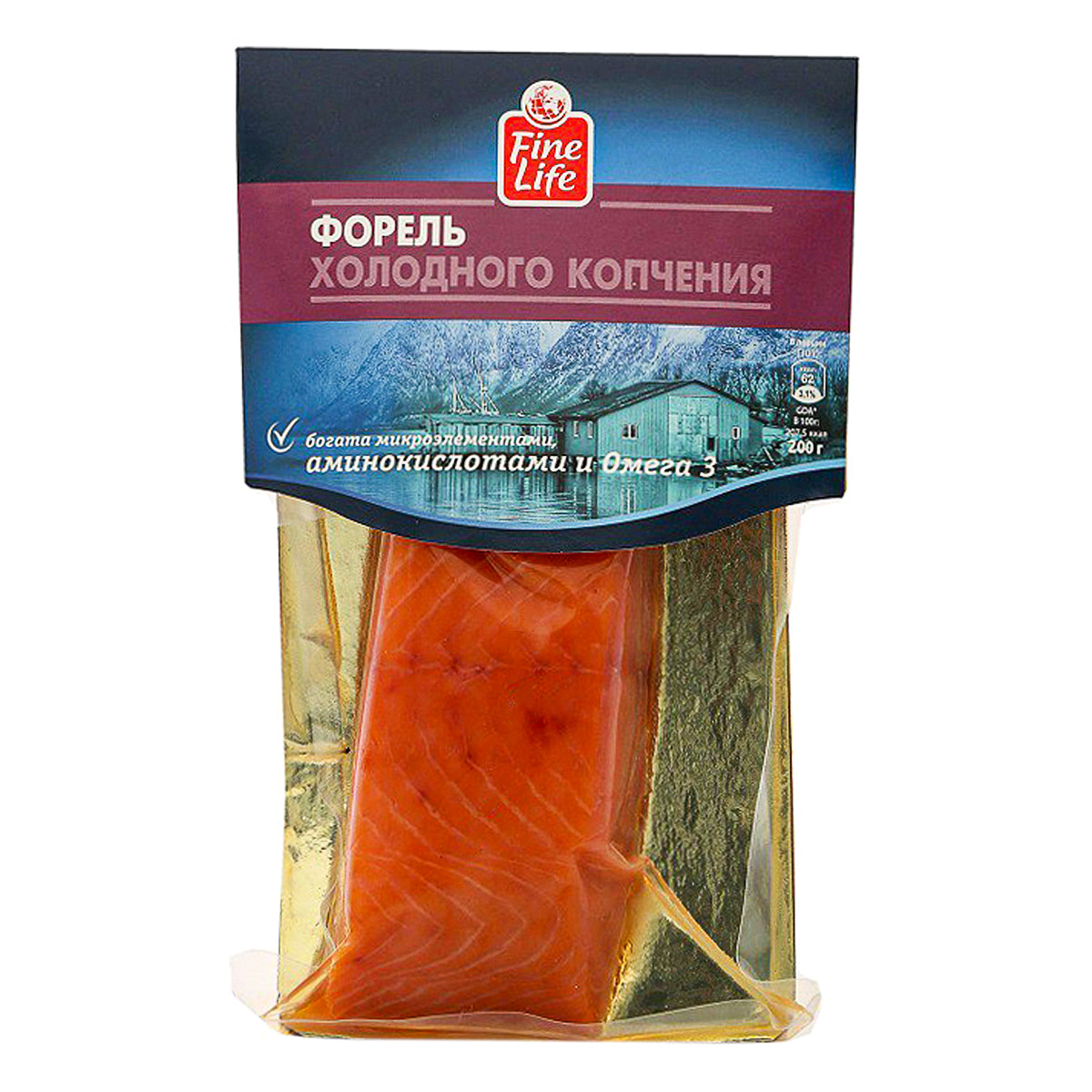 

Форель филе Fine Life кусок холодного копчения 200 г