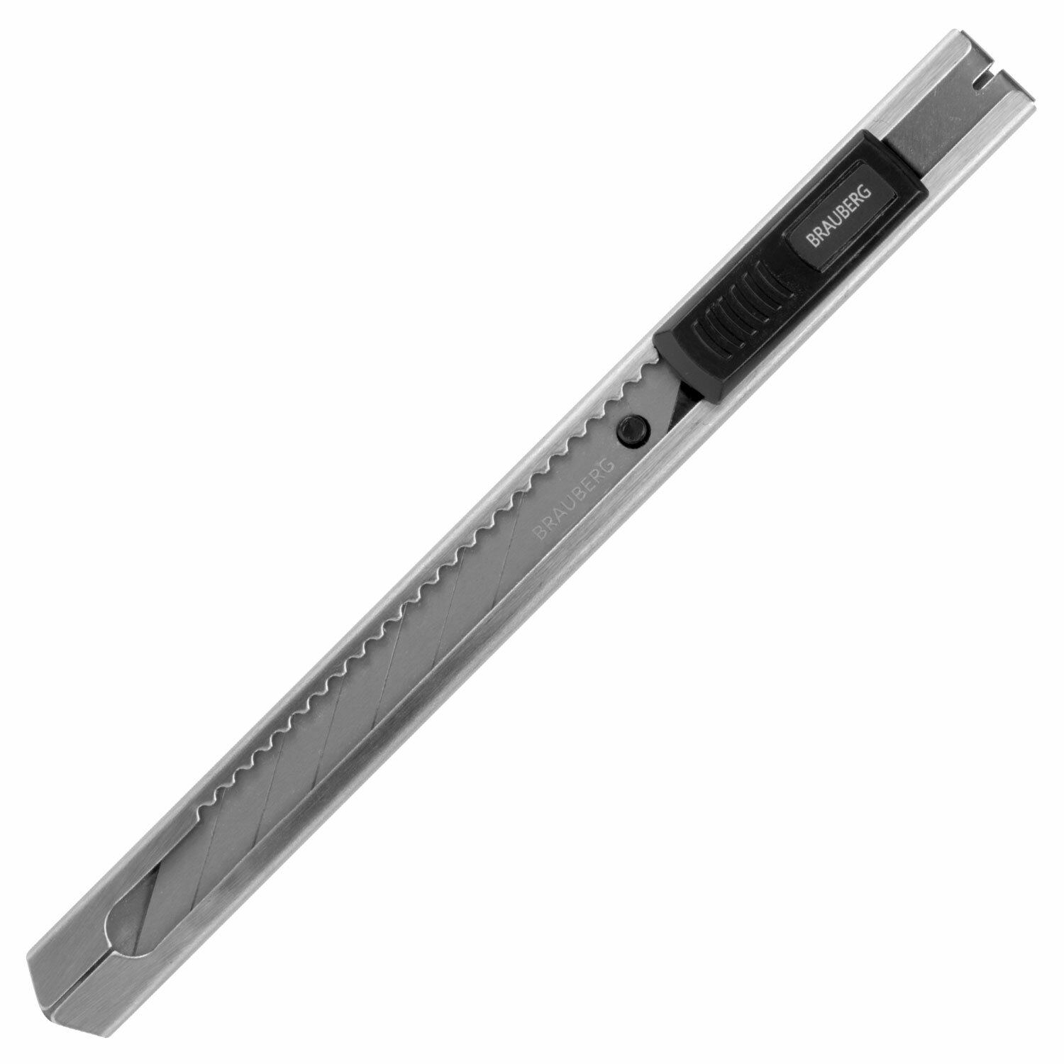 Нож канцелярский 9 мм BRAUBERG Extra 30, металлический, лезвие 30°, автофиксатор, подвес