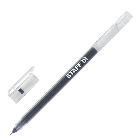Ручка гелевая STAFF EVERYDAY GP-673, ЧЕРНАЯ, длина письма 1000 м, игольчатый узел 0,5 мм