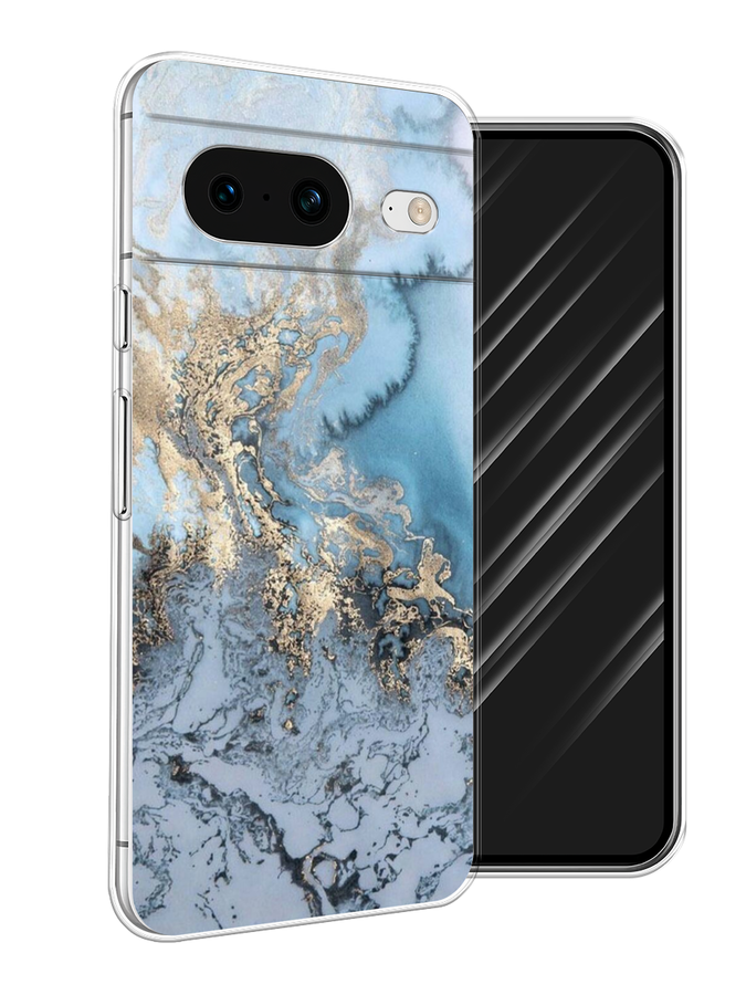 

Чехол Awog на Google Pixel 8 "Морозная лавина синяя", Серебристый, 271550-3