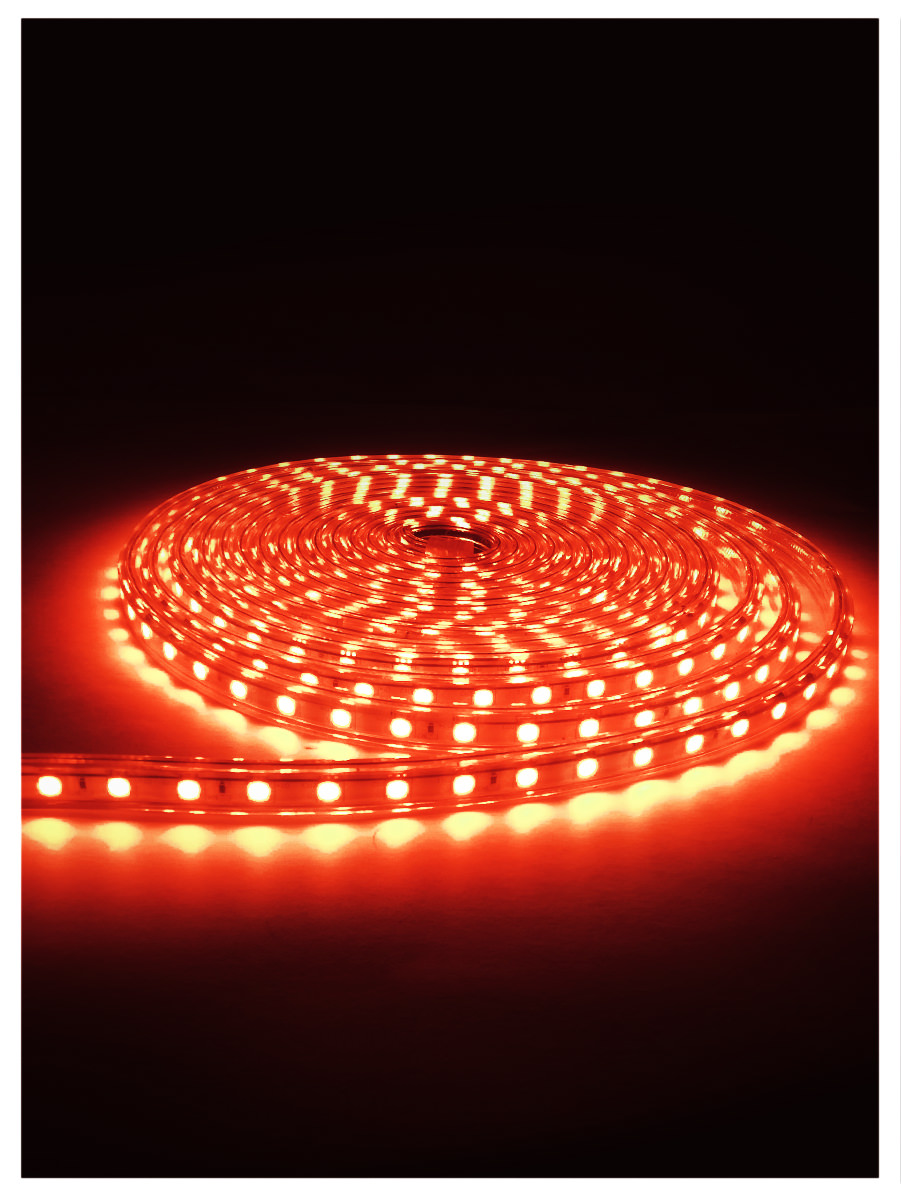 фото Комплект светодиодной ленты smd 5050, 60 led, 220 в, 14.4 вт, ip67, красный (10м) urm
